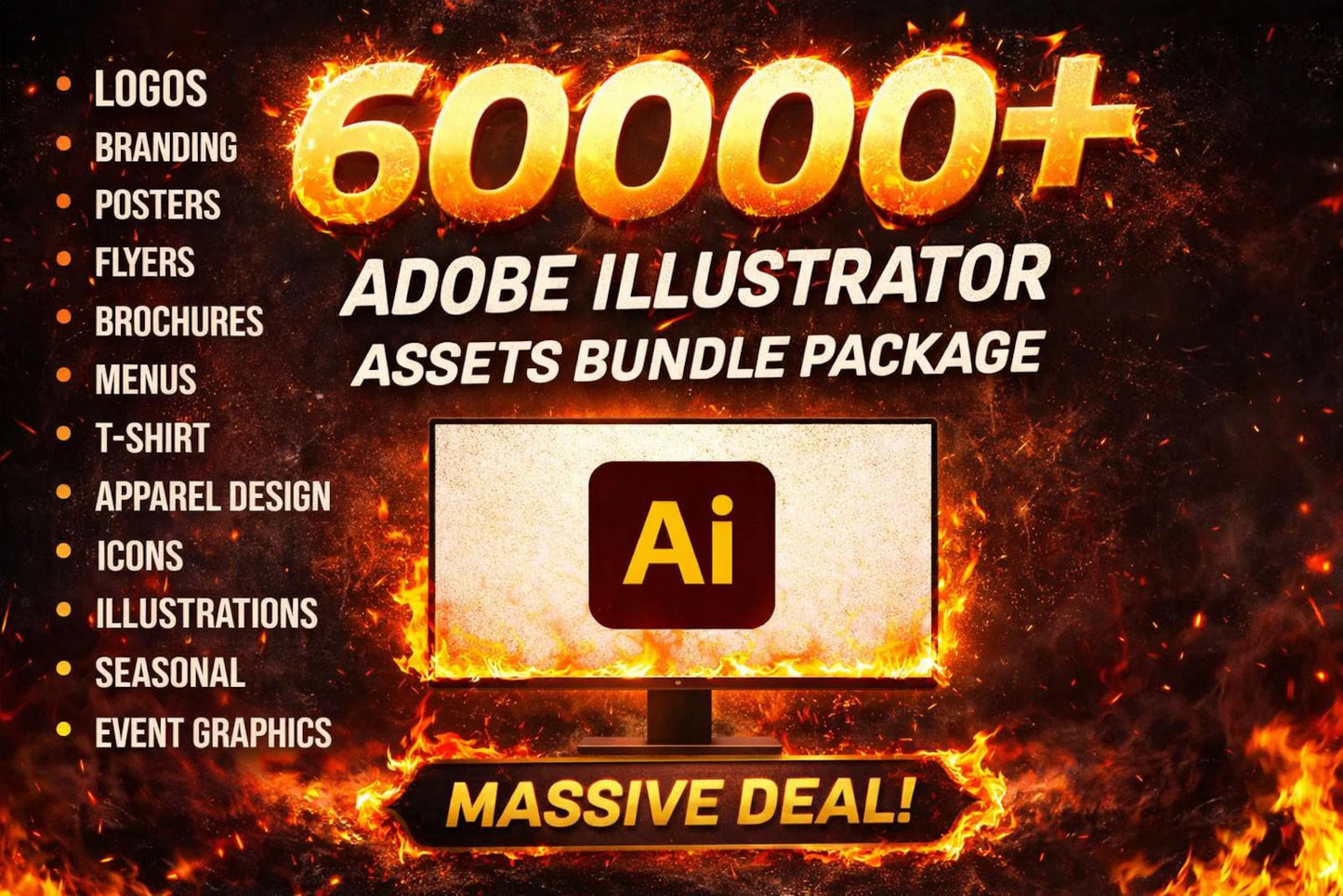 60,000+ Adobe Illustrator Assets & Templates Mega File