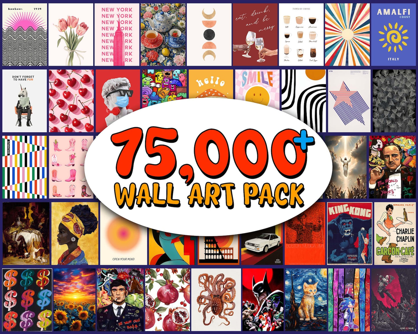 75k+ Wall Art Pack, Printable Posters, Quotes, Minimal & Modern Designs