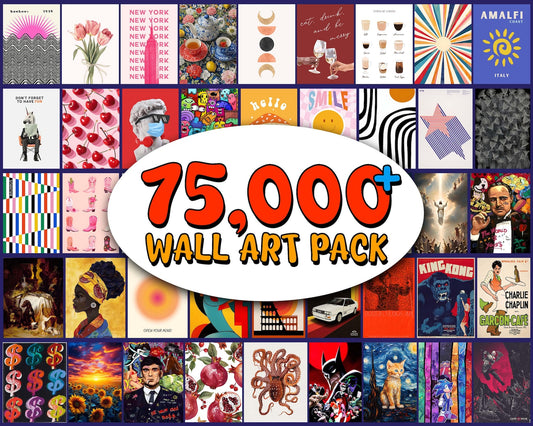 75k+ Wall Art Pack, Printable Posters, Quotes, Minimal & Modern Designs